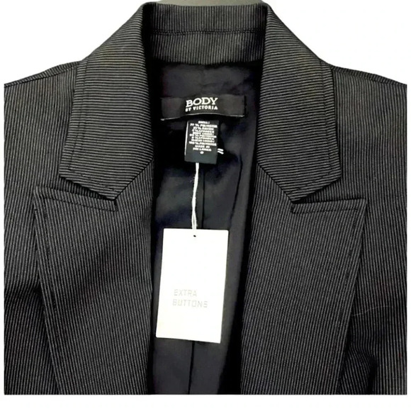 Victoria’s Secret Body by Victoria 90s Tailored Pinstripe Cropped Blazer Office - Picture 1 of 9